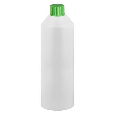 Bild Apothekenflasche HDPE 250ml weiss, mit grünem SV