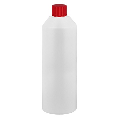 Bild Apothekenflasche HDPE 250ml weiss, mit rotem SV